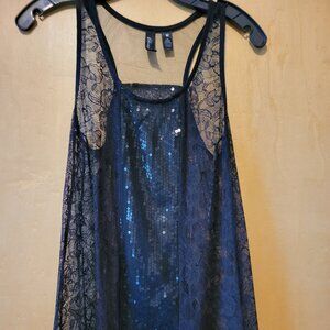 Women's Black Sequin Tank. Size M.